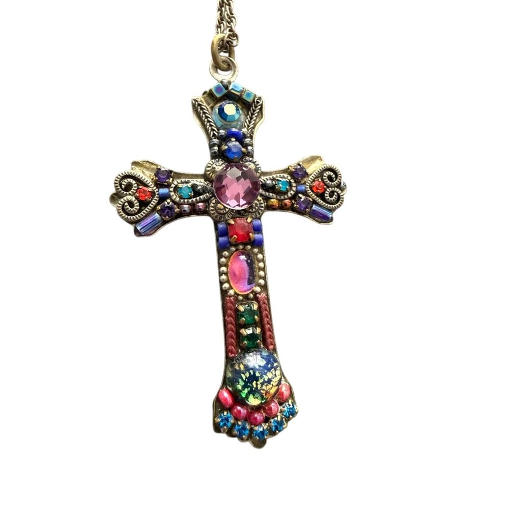 Ayala Bar Beaded Cross Pendant  Necklace